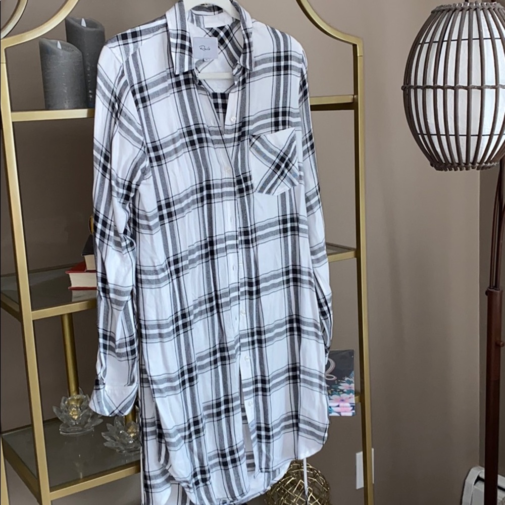 Rails Brand New Plaid Dress Black and White Sz M